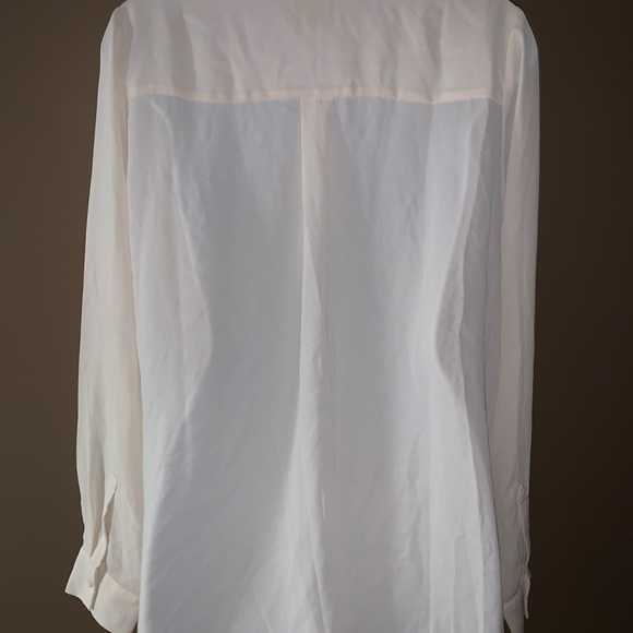 H&M white studded button up blouse size medium M top - Picture 3 of 5